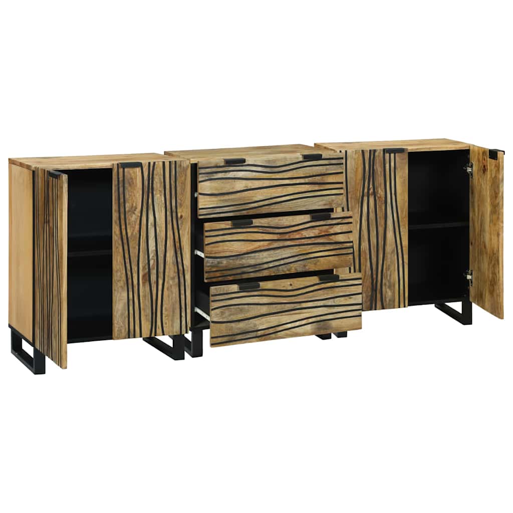 vidaXL Badezimmermöbel-Set mit Schubladen 3 pcs Braun Holzwerkstoff