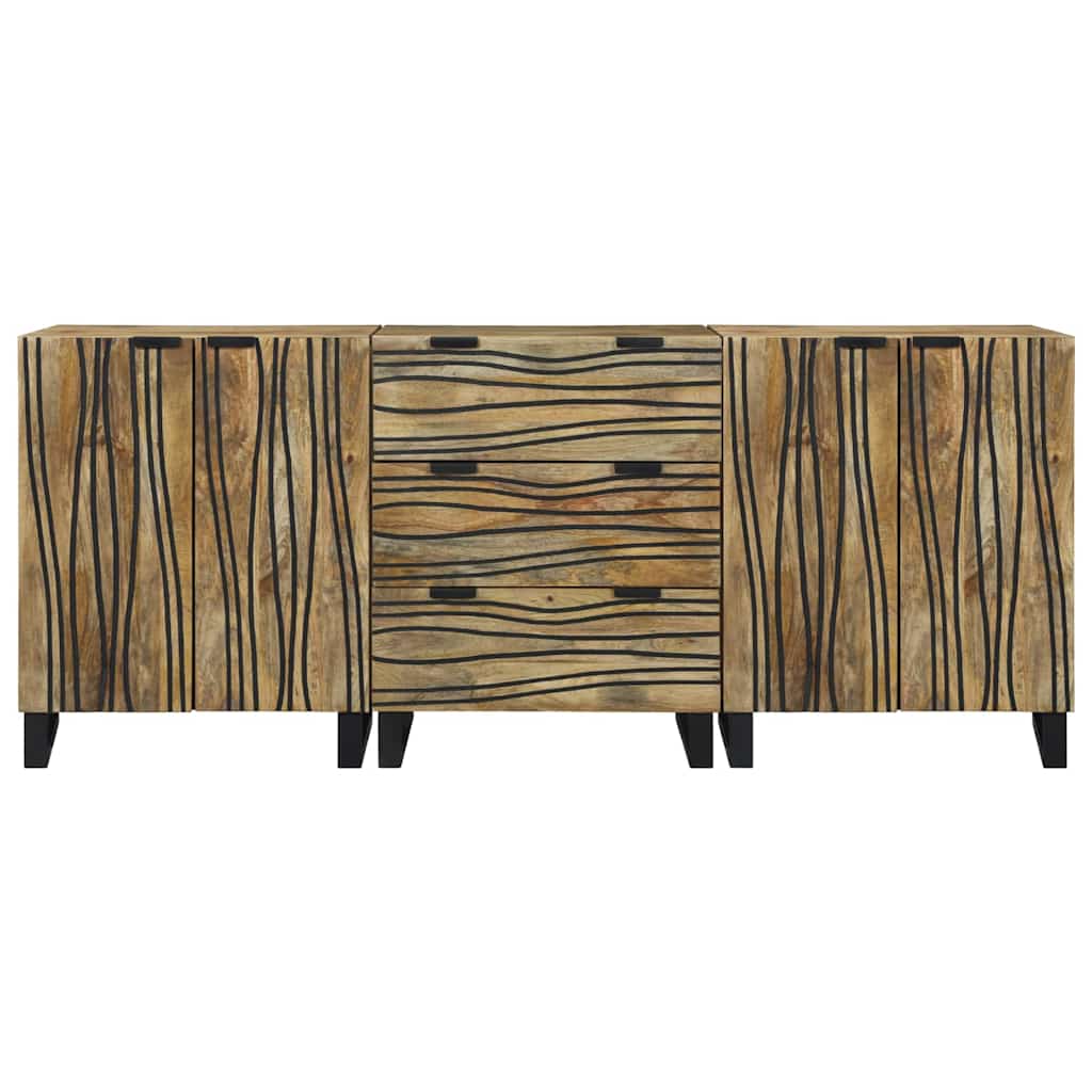 vidaXL Badezimmermöbel-Set mit Schubladen 3 pcs Braun Holzwerkstoff