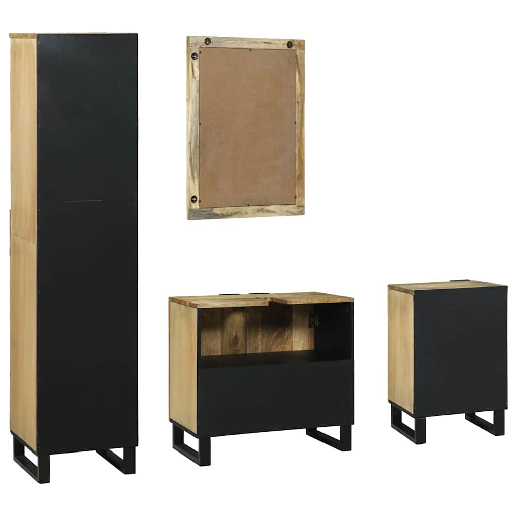 vidaXL Badezimmermöbel-Set mit Schubladen 4 pcs Braun Holzwerkstoff