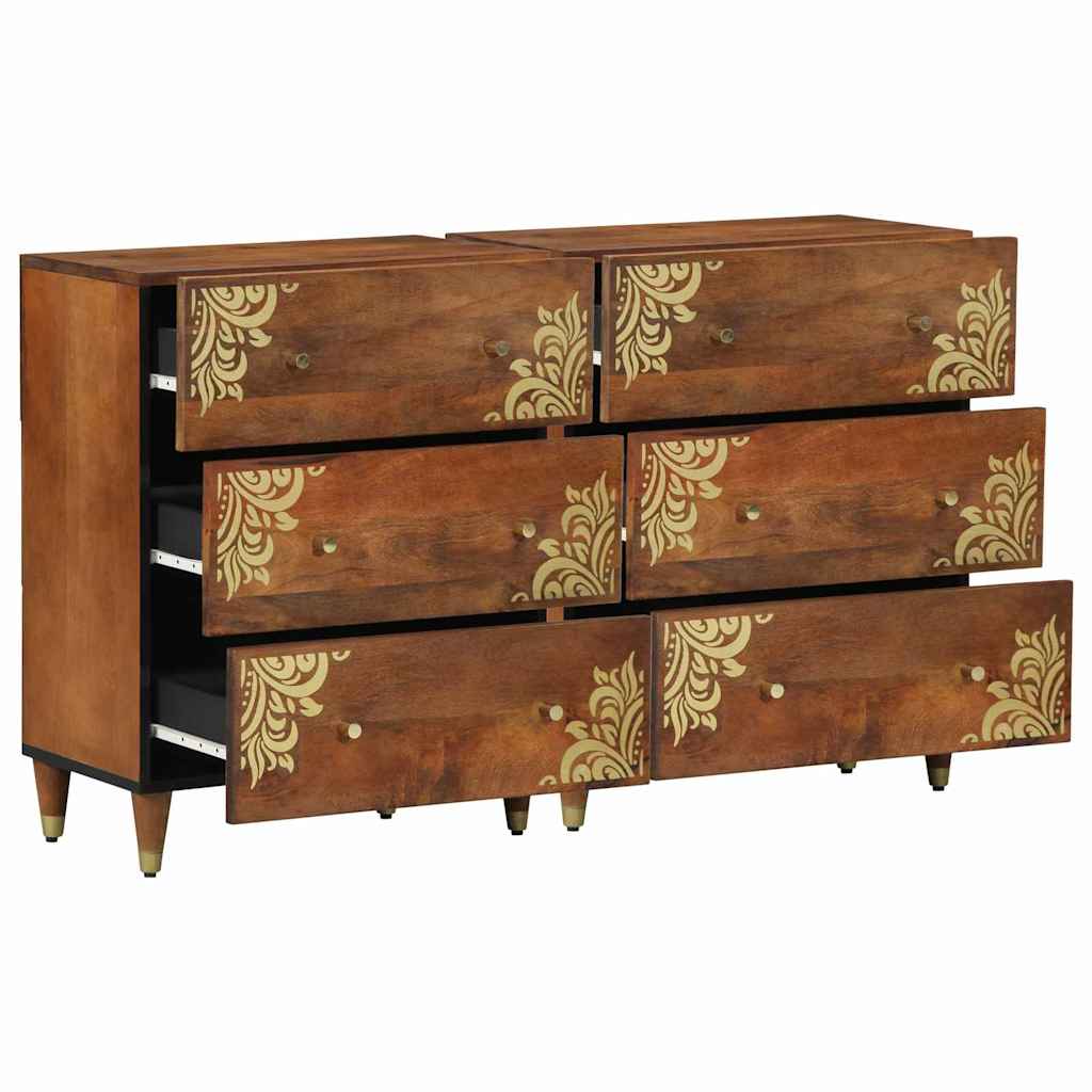 vidaXL Sideboard 2 pcs Honigbraun 60 x 33 x 75 cm Massivholz Mango