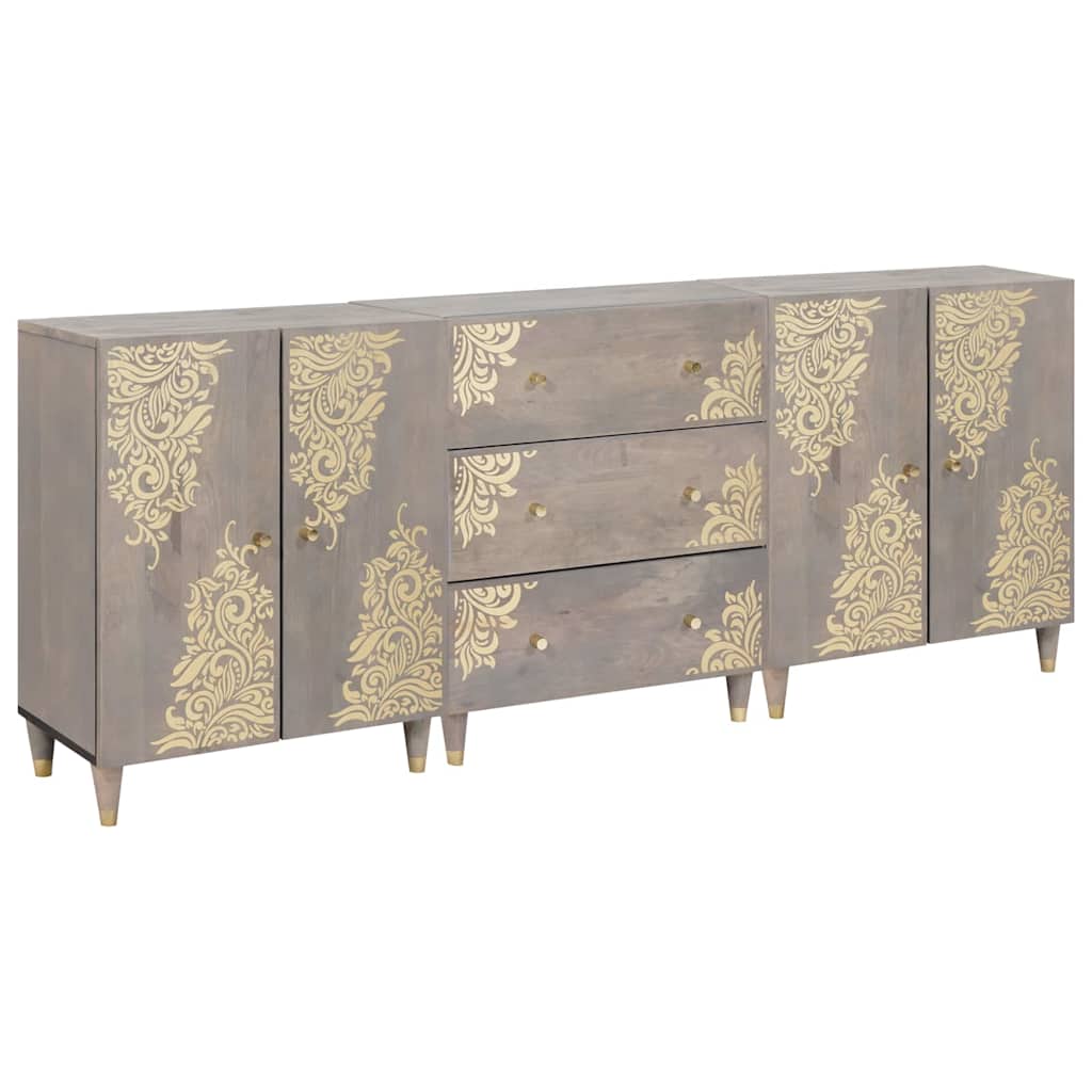 vidaXL Badezimmerschrank-Set mit Schubladen 3 pcs Honigbraun und Gold