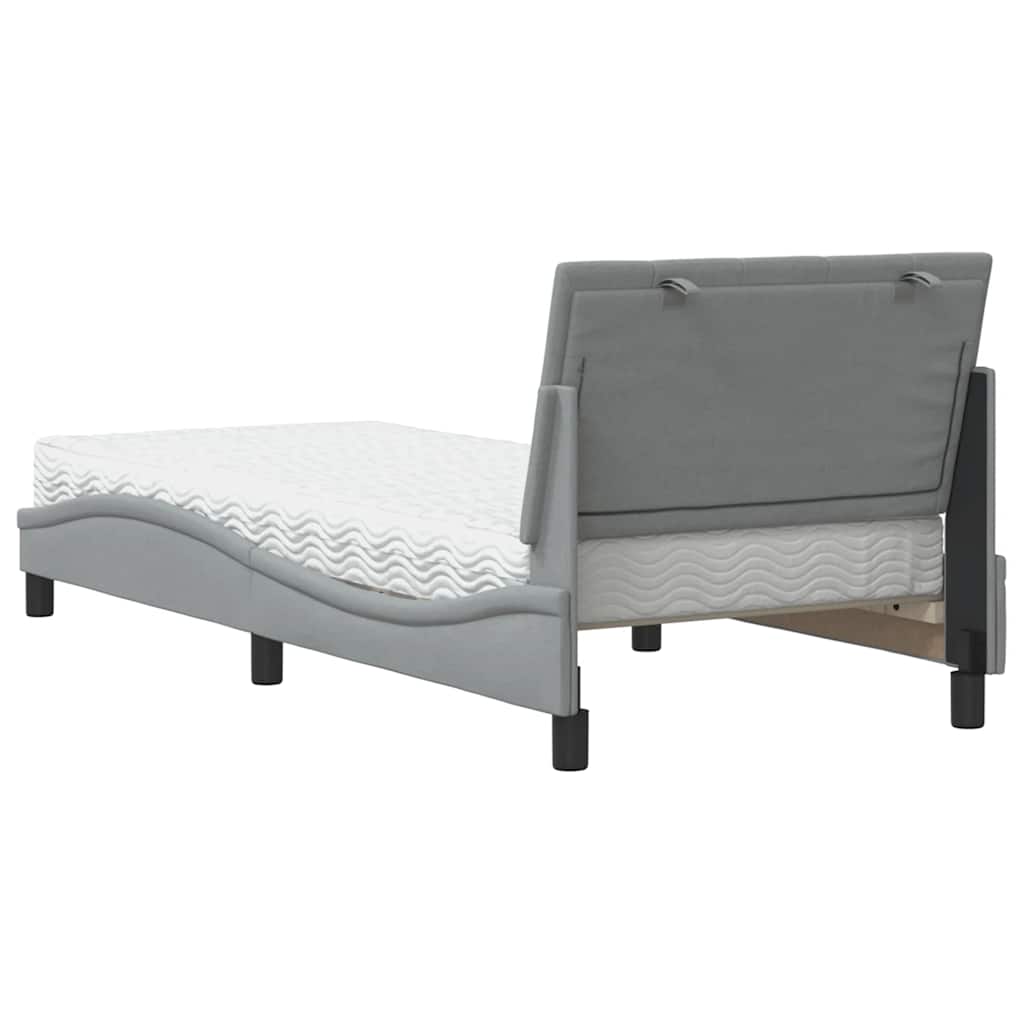vidaXL Bett mit Matratze "Hanko" Hellgrau 80x200 cm Stoff