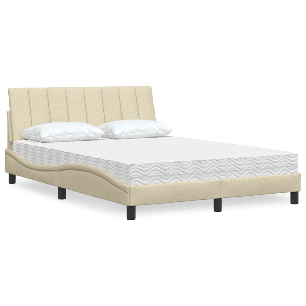 vidaXL Bett mit Matratze "Hanko" Hellgrau 80x200 cm Stoff