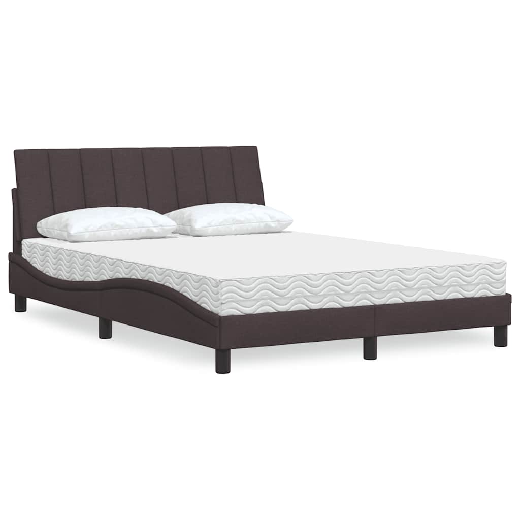 vidaXL Bett mit Matratze "Hanko" Hellgrau 80x200 cm Stoff