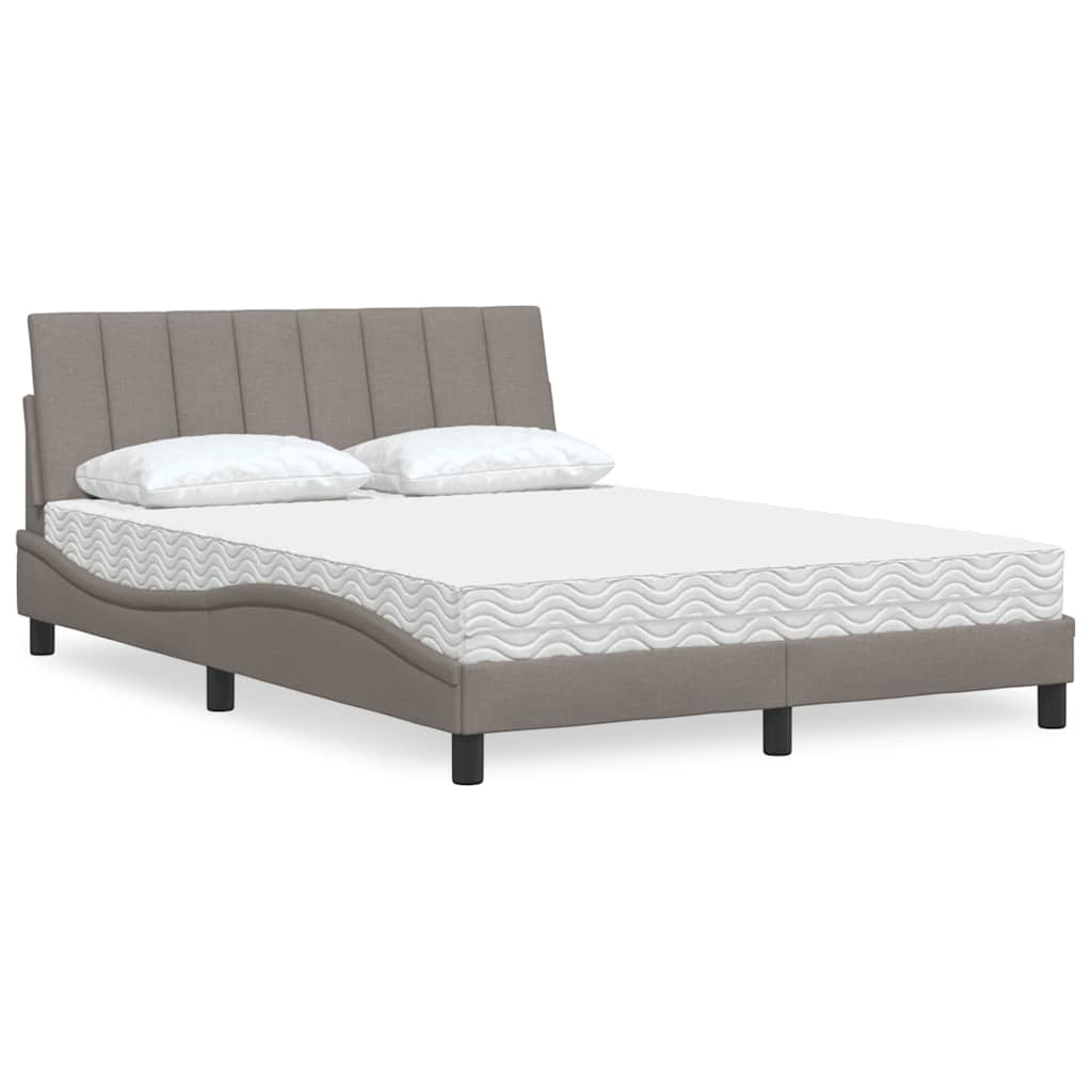 vidaXL Bett mit Matratze "Hanko" Hellgrau 80x200 cm Stoff