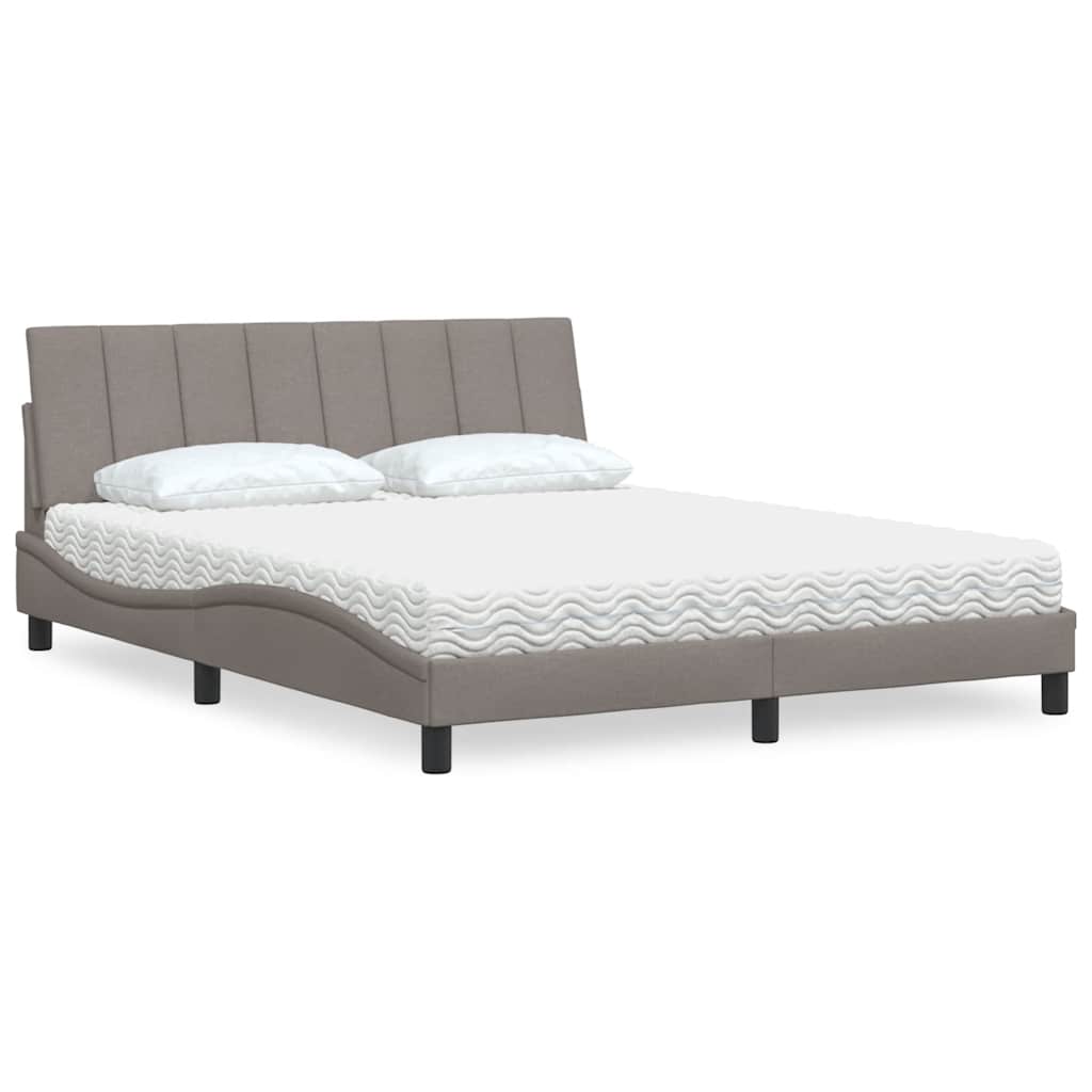 vidaXL Bett mit Matratze "Hanko" Hellgrau 80x200 cm Stoff