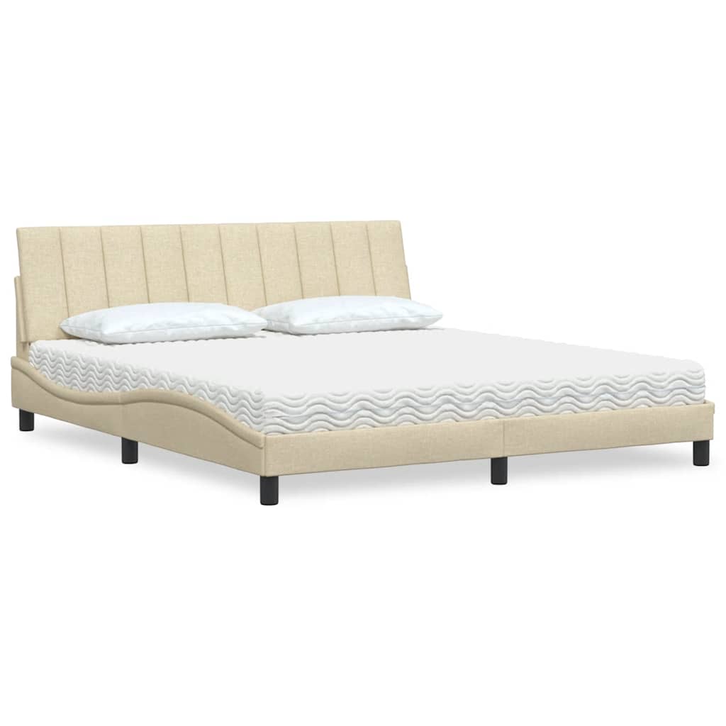 vidaXL Bett mit Matratze "Hanko" Hellgrau 80x200 cm Stoff