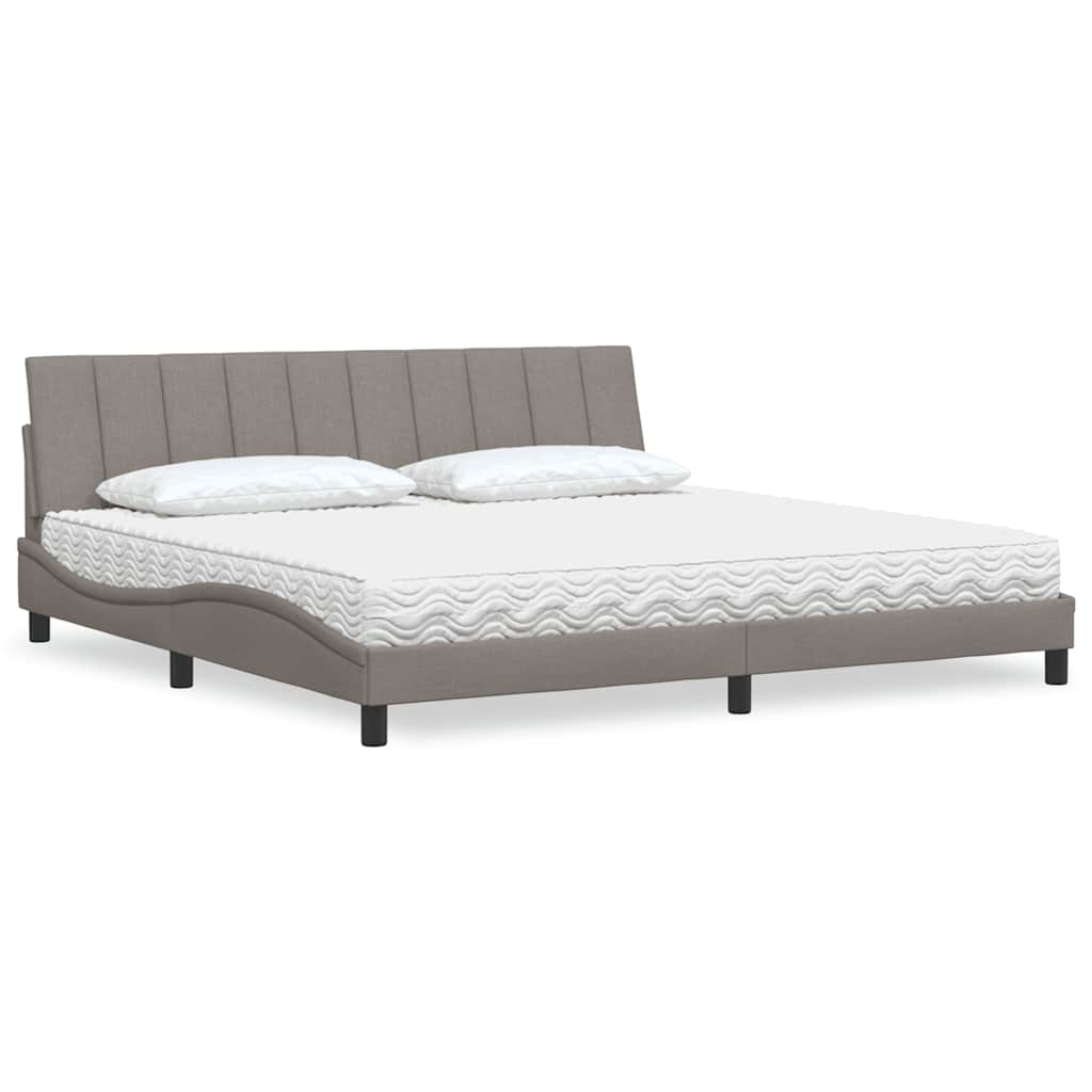 vidaXL Bett mit Matratze "Hanko" Hellgrau 80x200 cm Stoff