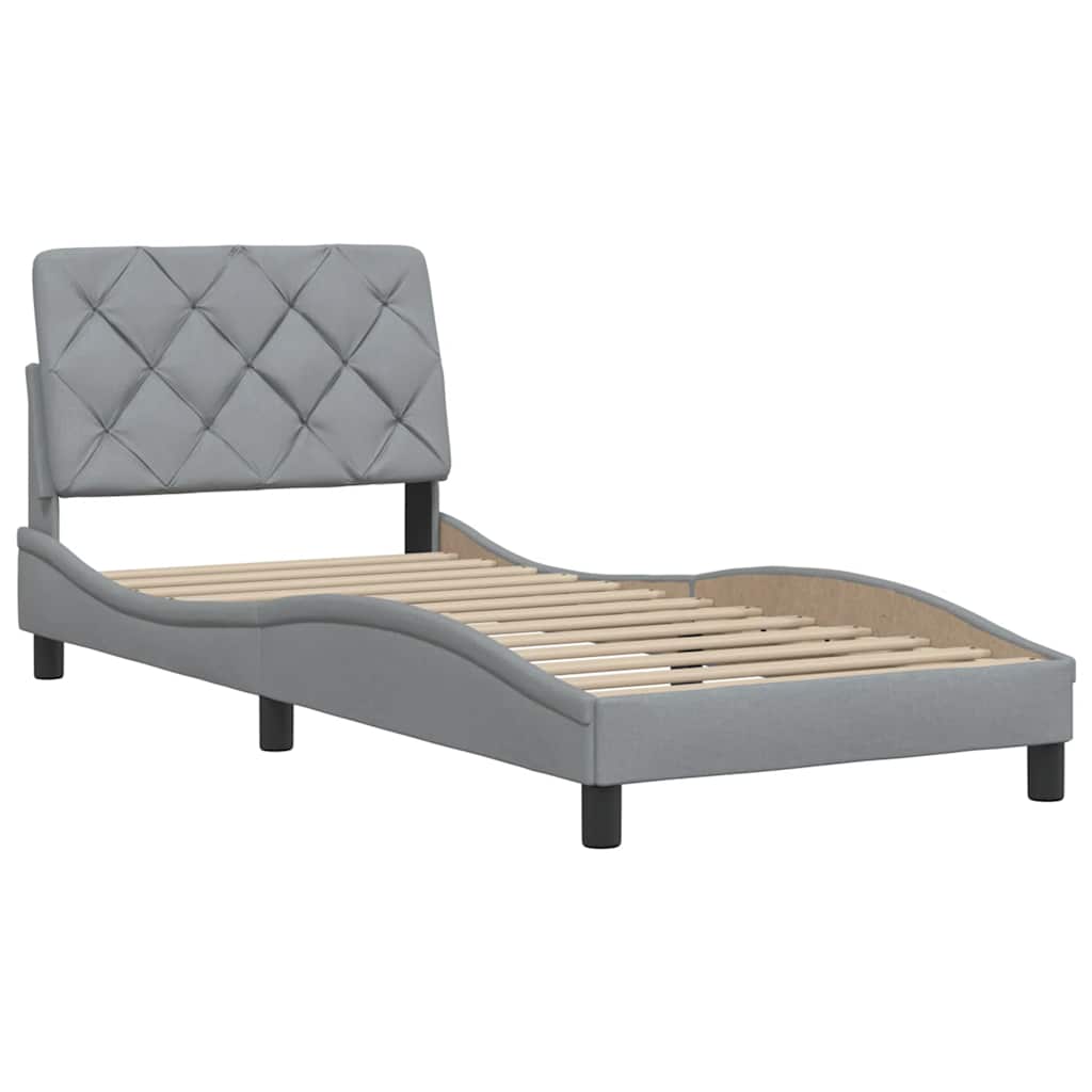 Bettgestell ohne Matratze Hellgrau 80x200 cm Stoff