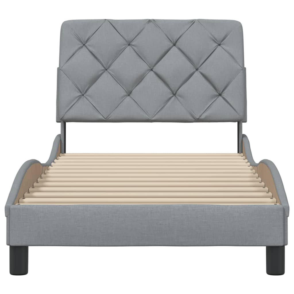 Bettgestell ohne Matratze Hellgrau 80x200 cm Stoff