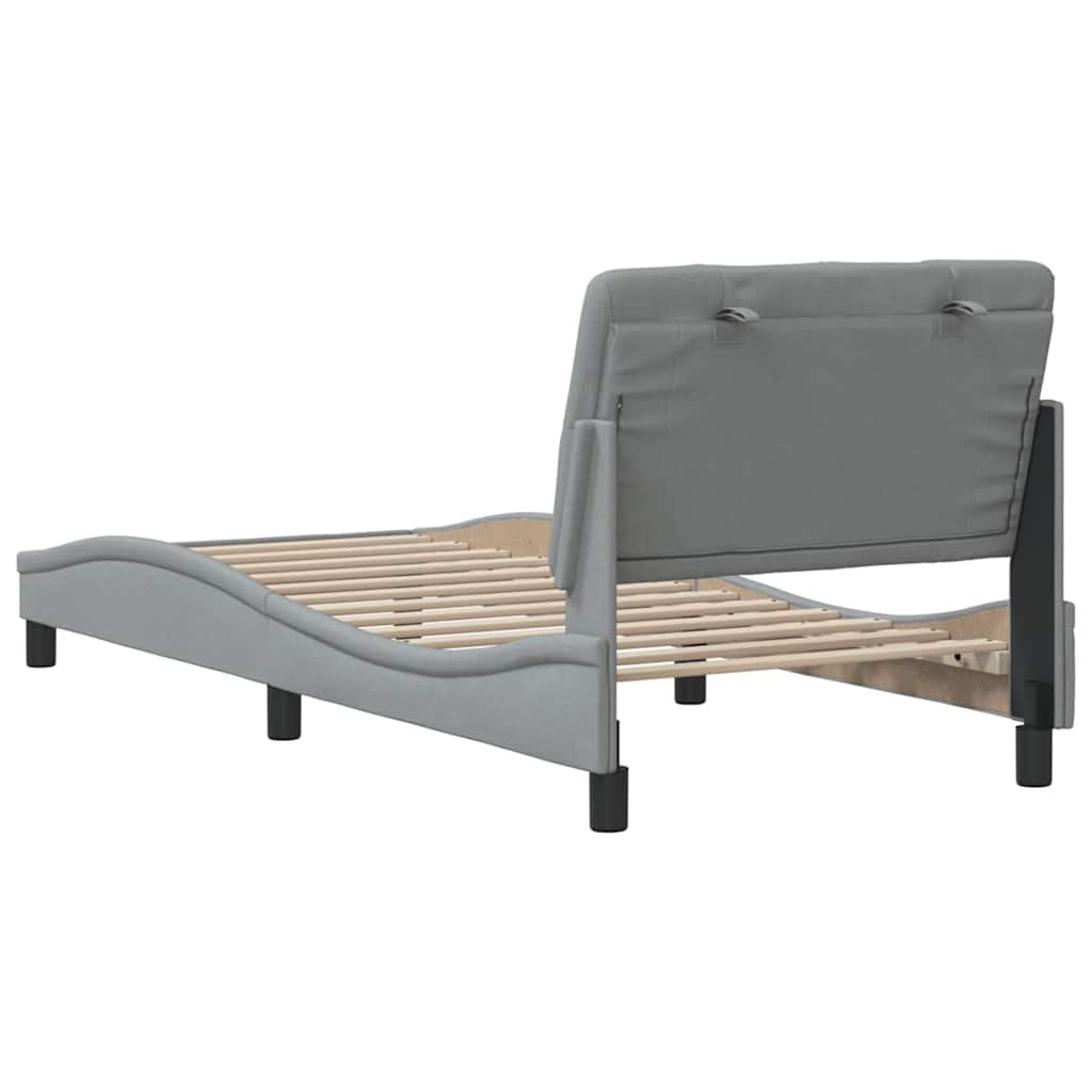 Bettgestell ohne Matratze Hellgrau 80x200 cm Stoff