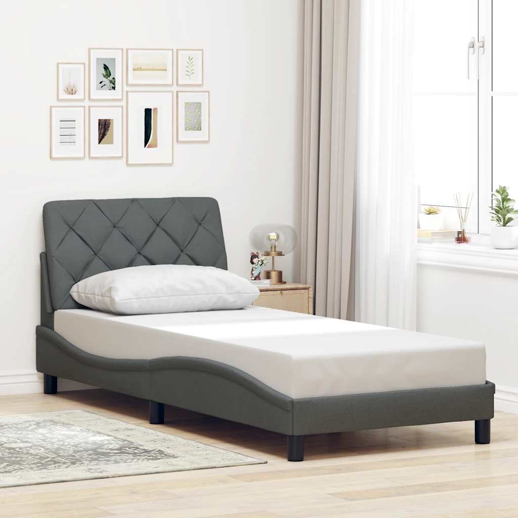 Bettgestell ohne Matratze Hellgrau 80x200 cm Stoff