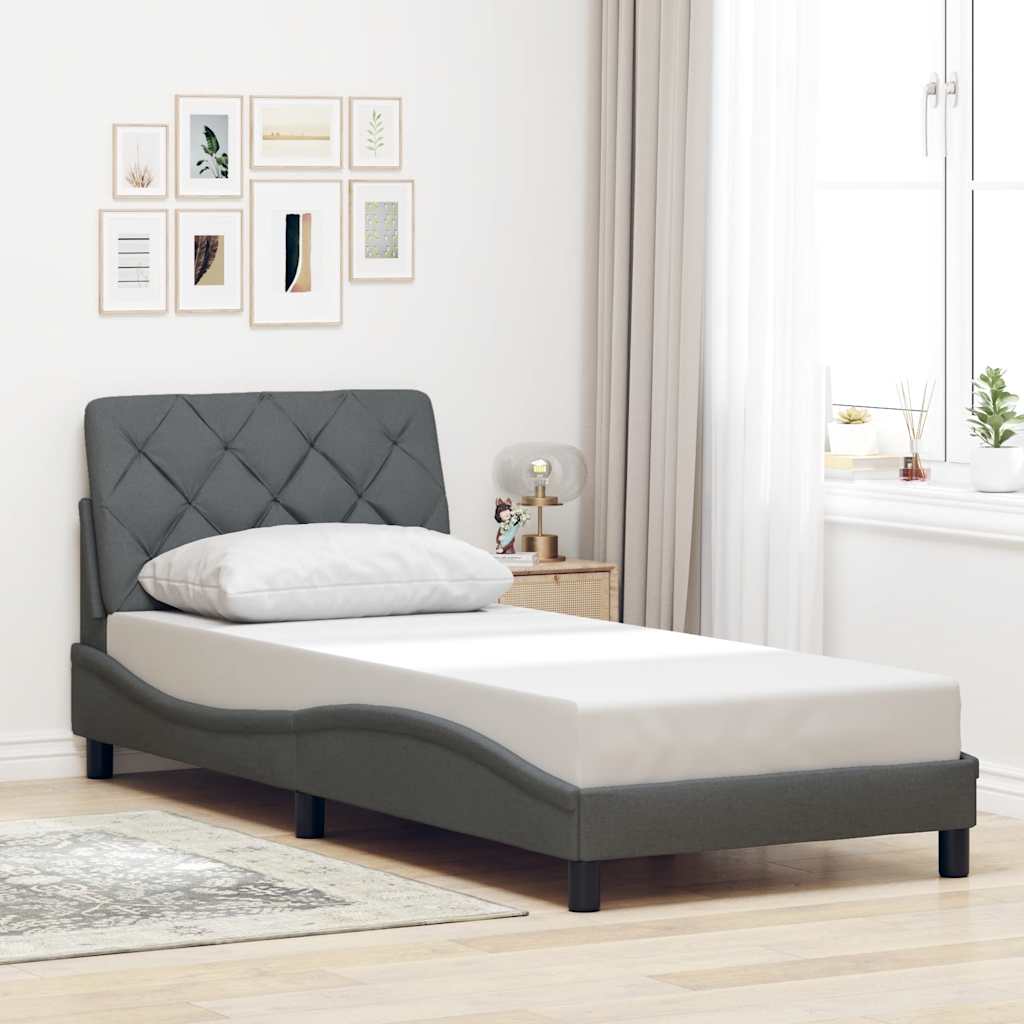 Bettgestell ohne Matratze Hellgrau 80x200 cm Stoff