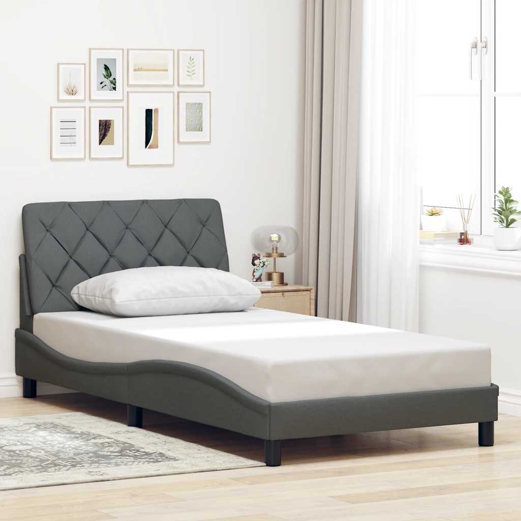 Bettgestell ohne Matratze Hellgrau 80x200 cm Stoff