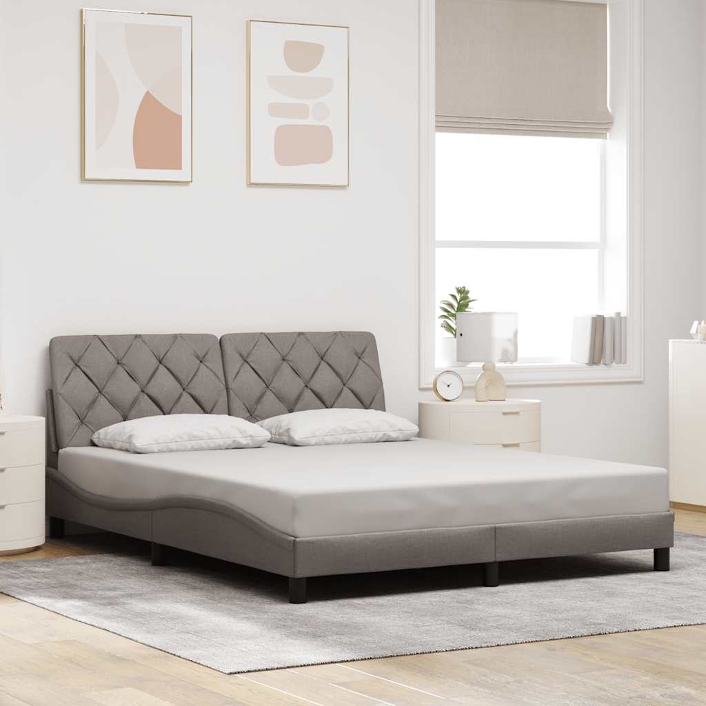Bettgestell ohne Matratze Hellgrau 80x200 cm Stoff