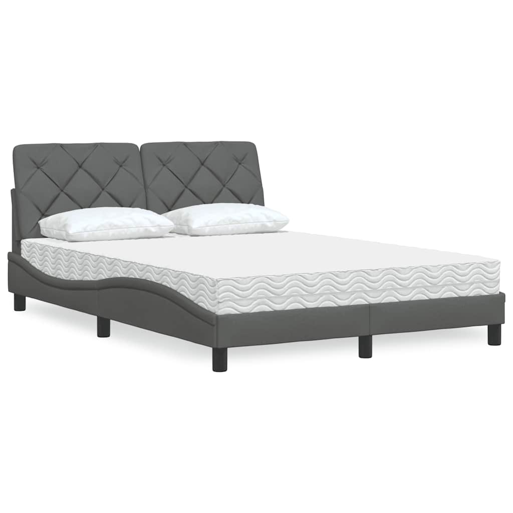 vidaXL Bett mit Matratze Hellgrau 80x200 cm Stoff