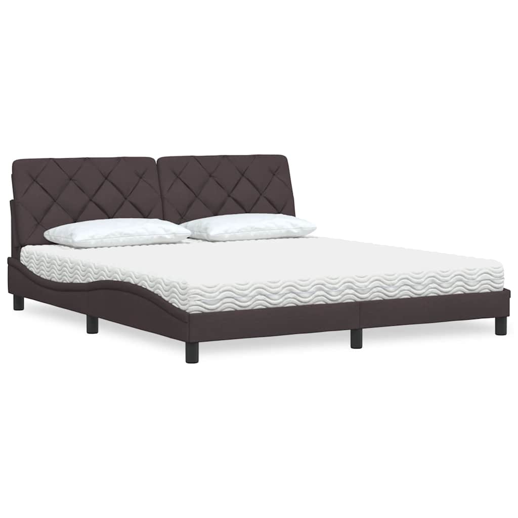 vidaXL Bett mit Matratze Hellgrau 80x200 cm Stoff