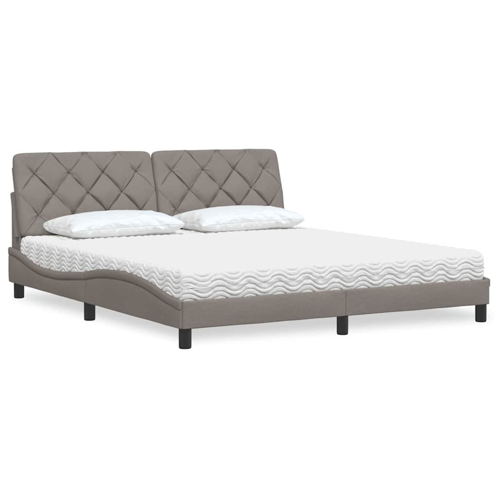 vidaXL Bett mit Matratze Hellgrau 80x200 cm Stoff