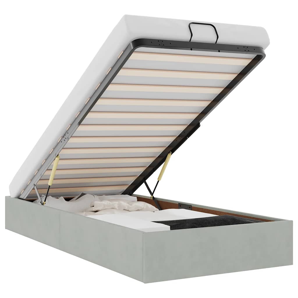 vidaXL Ottoman-Bett ohne Matratze Hellgrau 80x200 cm Samt