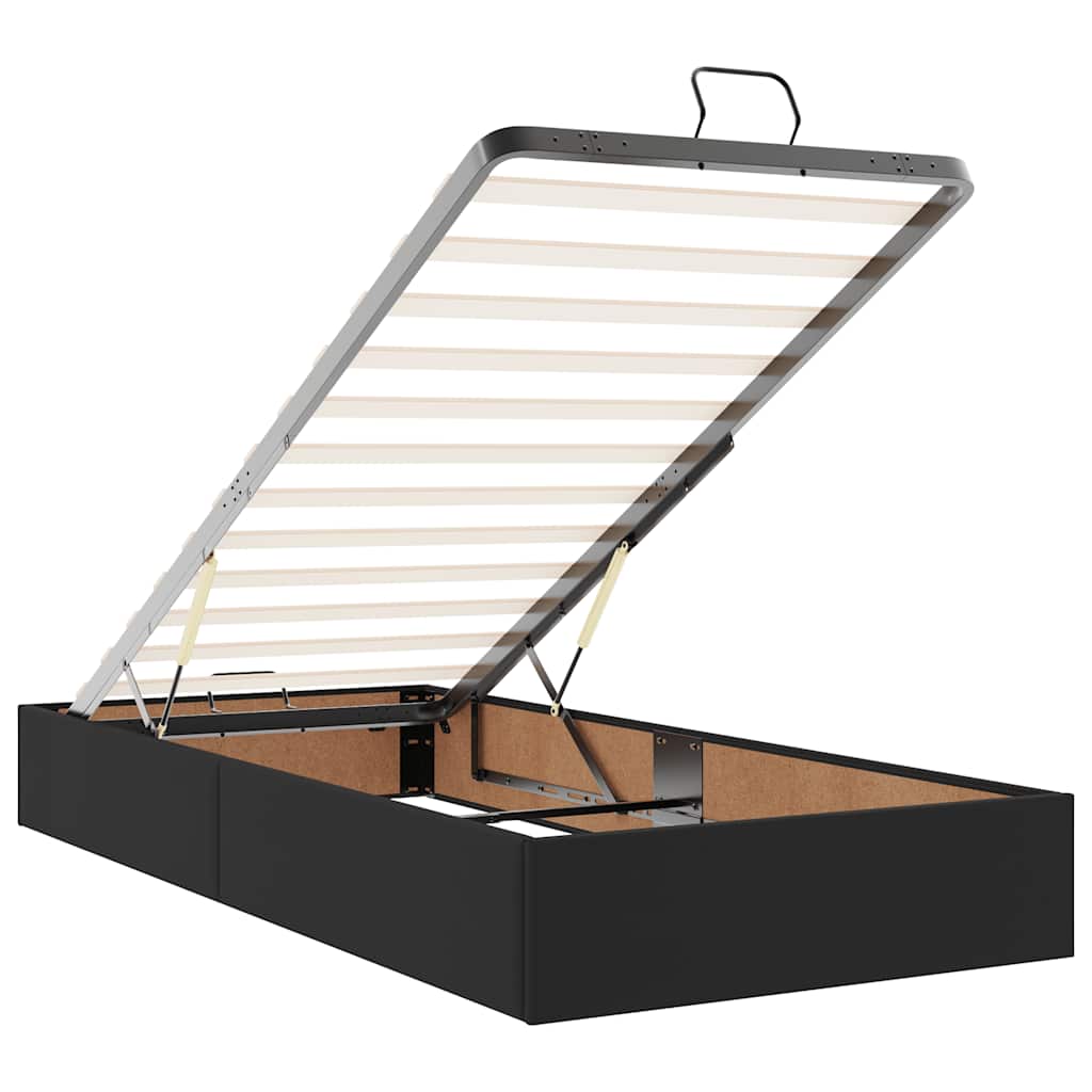 vidaXL Ottoman-Bett mit Matratze Schwarz 80x200 cm Kunstleder