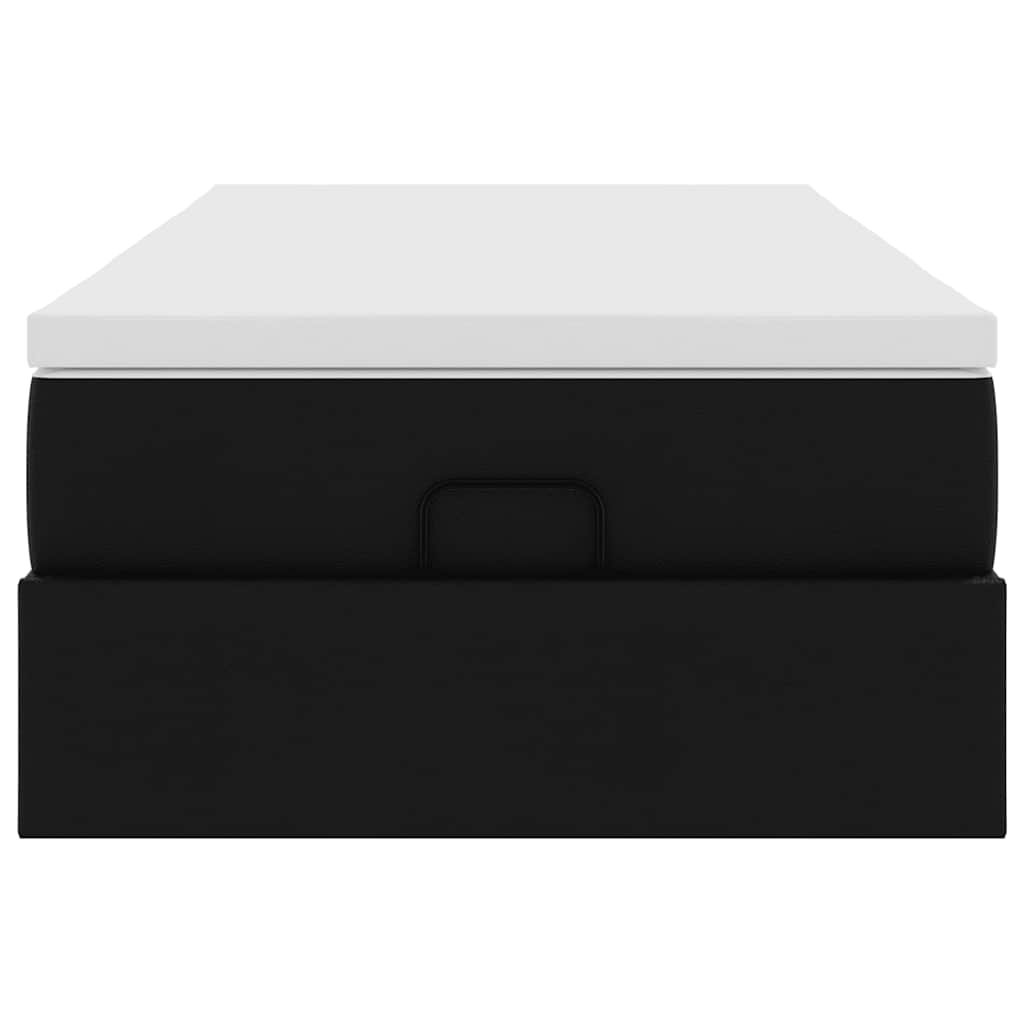 vidaXL Ottoman-Bett mit Matratze Schwarz 80x200 cm Kunstleder