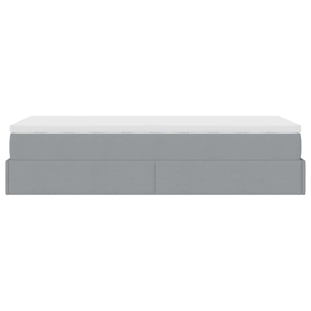 vidaXL Ottoman-Bett mit Matratze Hellgrau 80x200 cm Stoff