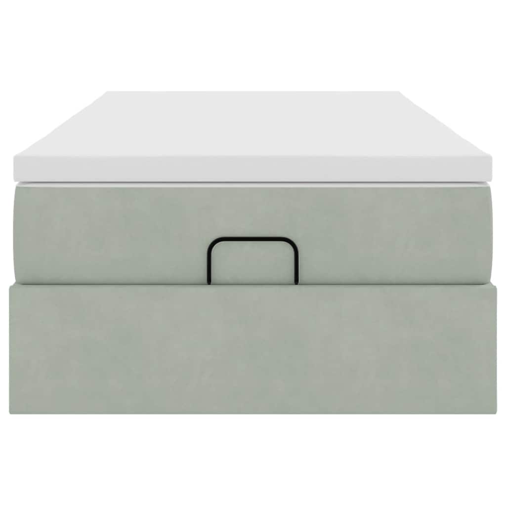 vidaXL Ottoman-Bett mit Matratze Hellgrau 80x200 cm Samt