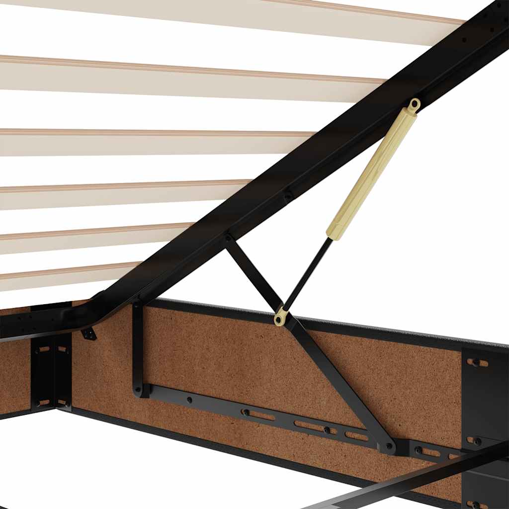 vidaXL Ottoman-Bett mit Matratze Schwarz 80x200 cm Kunstleder