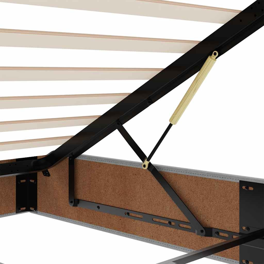 vidaXL Ottoman-Bett mit Matratzen Hellgrau 160x200 cm Stoff