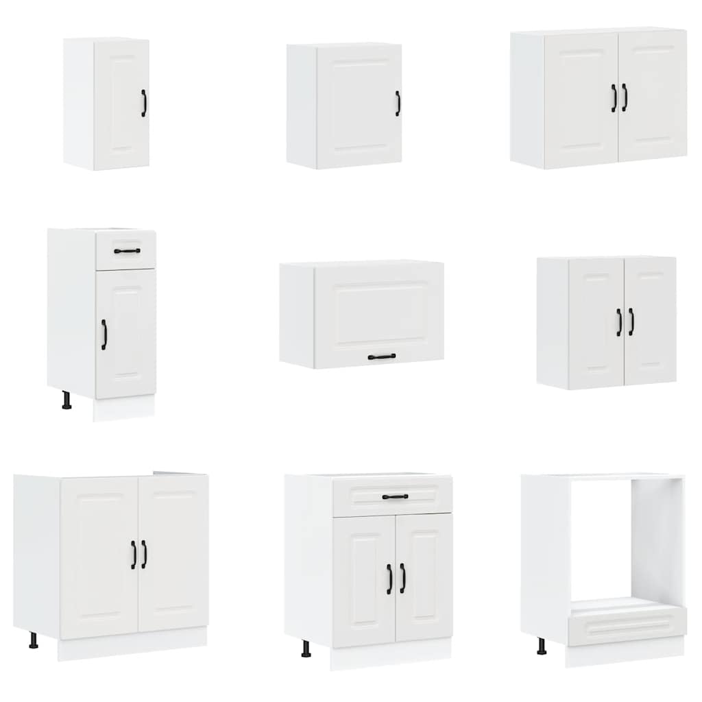 vidaXL 14-tlg. Küchenschrank-Set Kalmar Weiß Holzwerkstoff