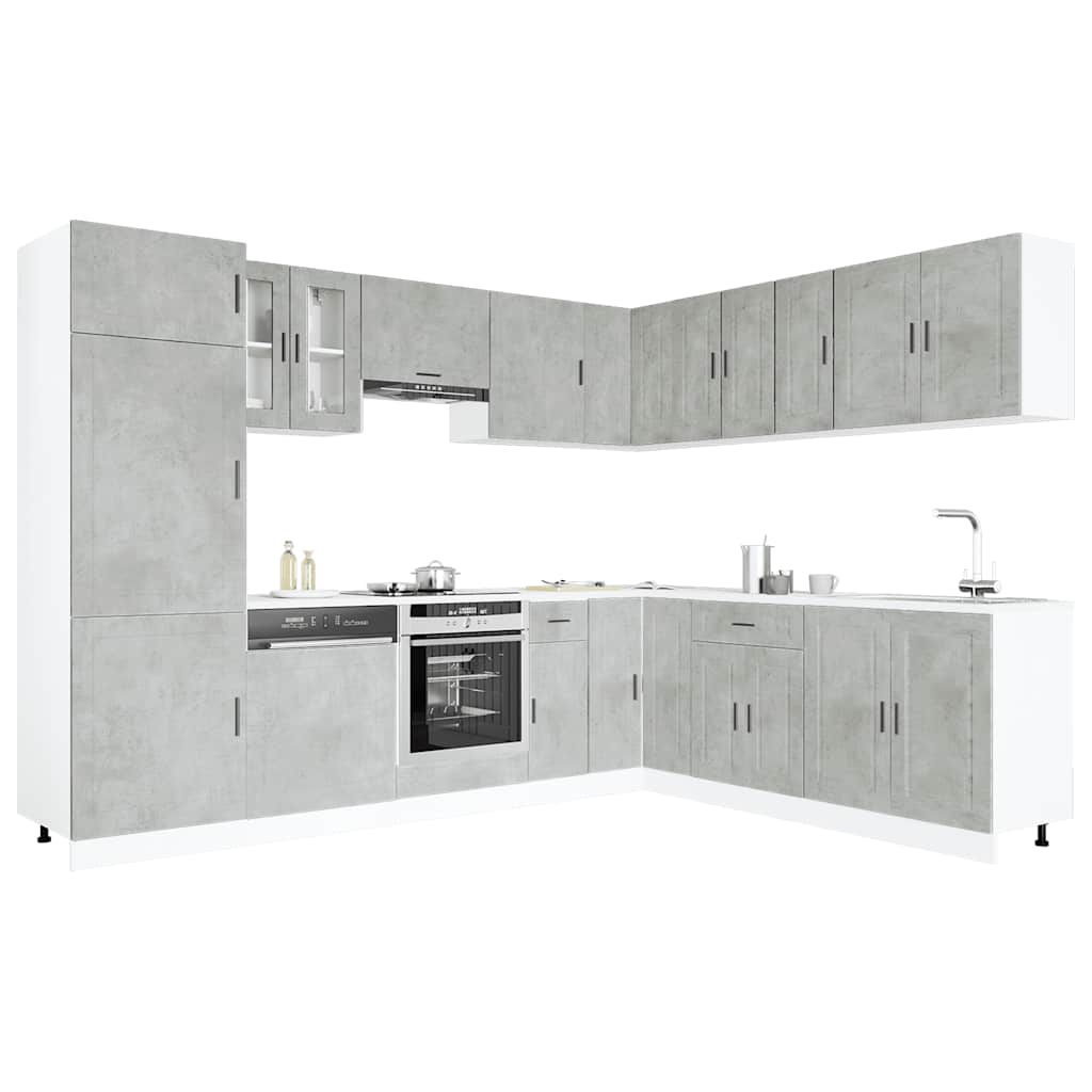 vidaXL 14-tlg. Küchenschrank-Set Porto Weiß Holzwerkstoff