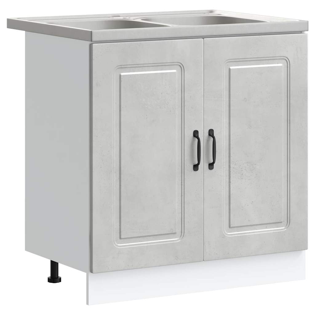 vidaXL Küchenschrank Kalmar Beton Grau 80 x 46 x 81.5 cm Holzwerkstoff