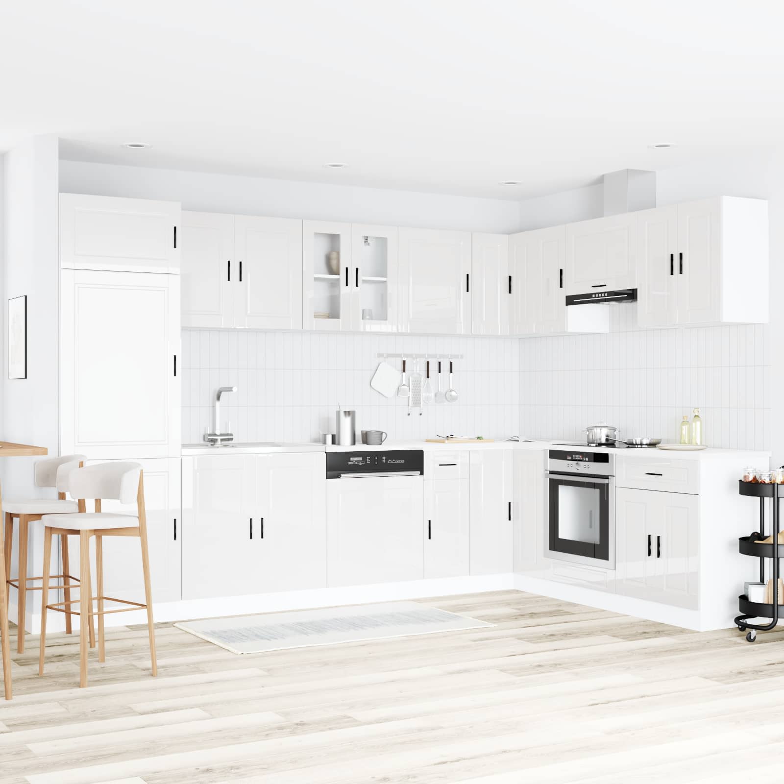 vidaXL Waschbecken-Unterschrank mit Tür Porto Weiß 80 x 46 x 81.5 cm