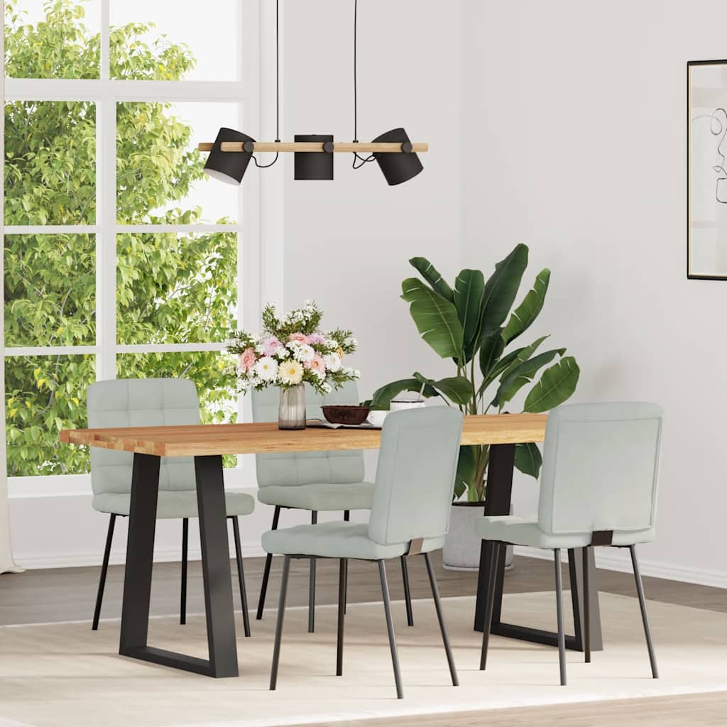 vidaXL Esszimmerstühle 4 Stk. Hellgrau Samt