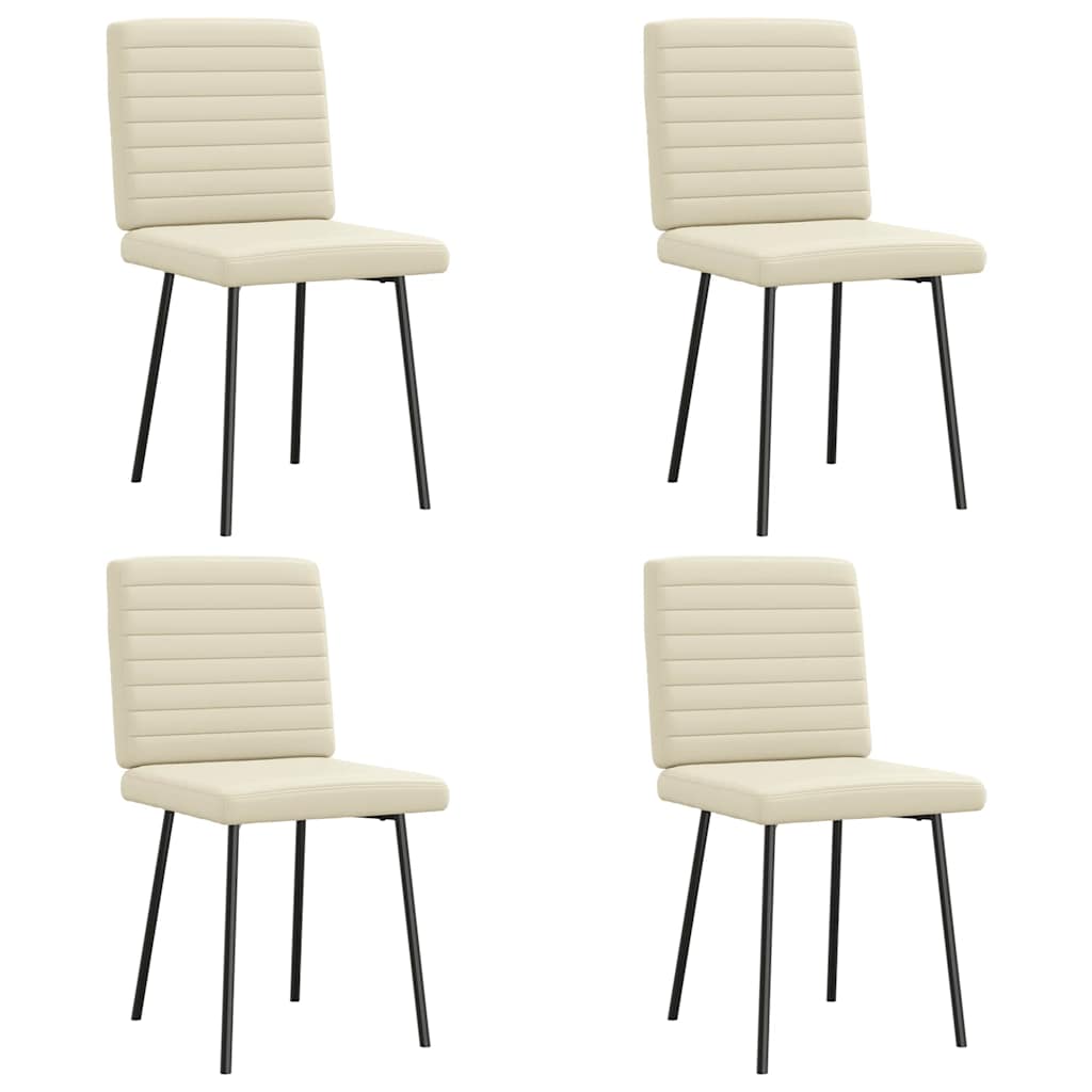 vidaXL Esszimmerstühle 4 Stk. Creme Kunstleder