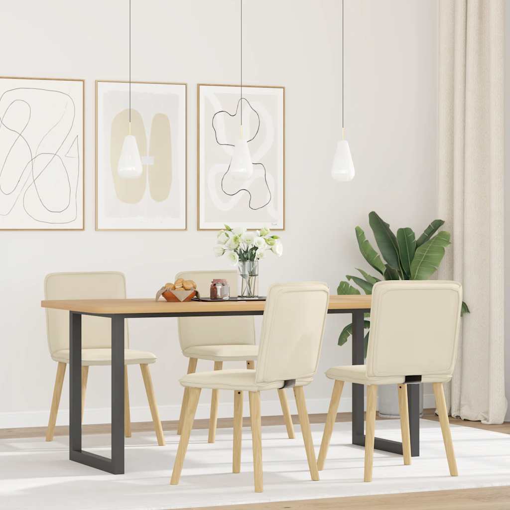 vidaXL Esszimmerstühle 4 Stk. Hellgrau Stoff