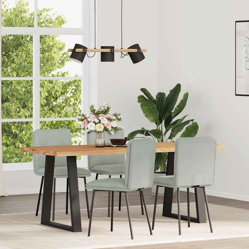 vidaXL Esszimmerstühle 4 Stk. Hellgrau Samt