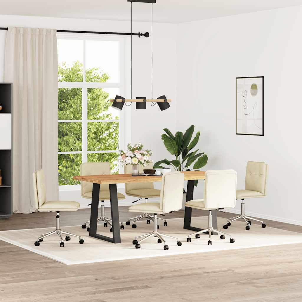 vidaXL Esszimmerstühle 2 Stk. Creme Kunstleder