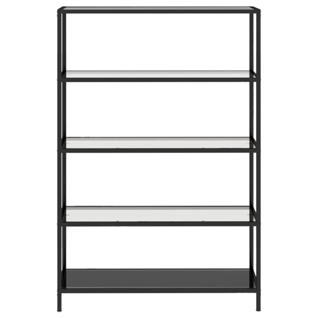 vidaXL Regal Schwarz und Transparent 100x36x168 cm Gehärtetes Glas