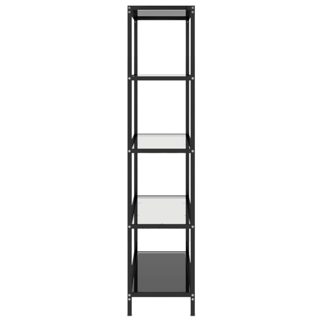 vidaXL Regal Schwarz und Transparent 100x36x168 cm Gehärtetes Glas