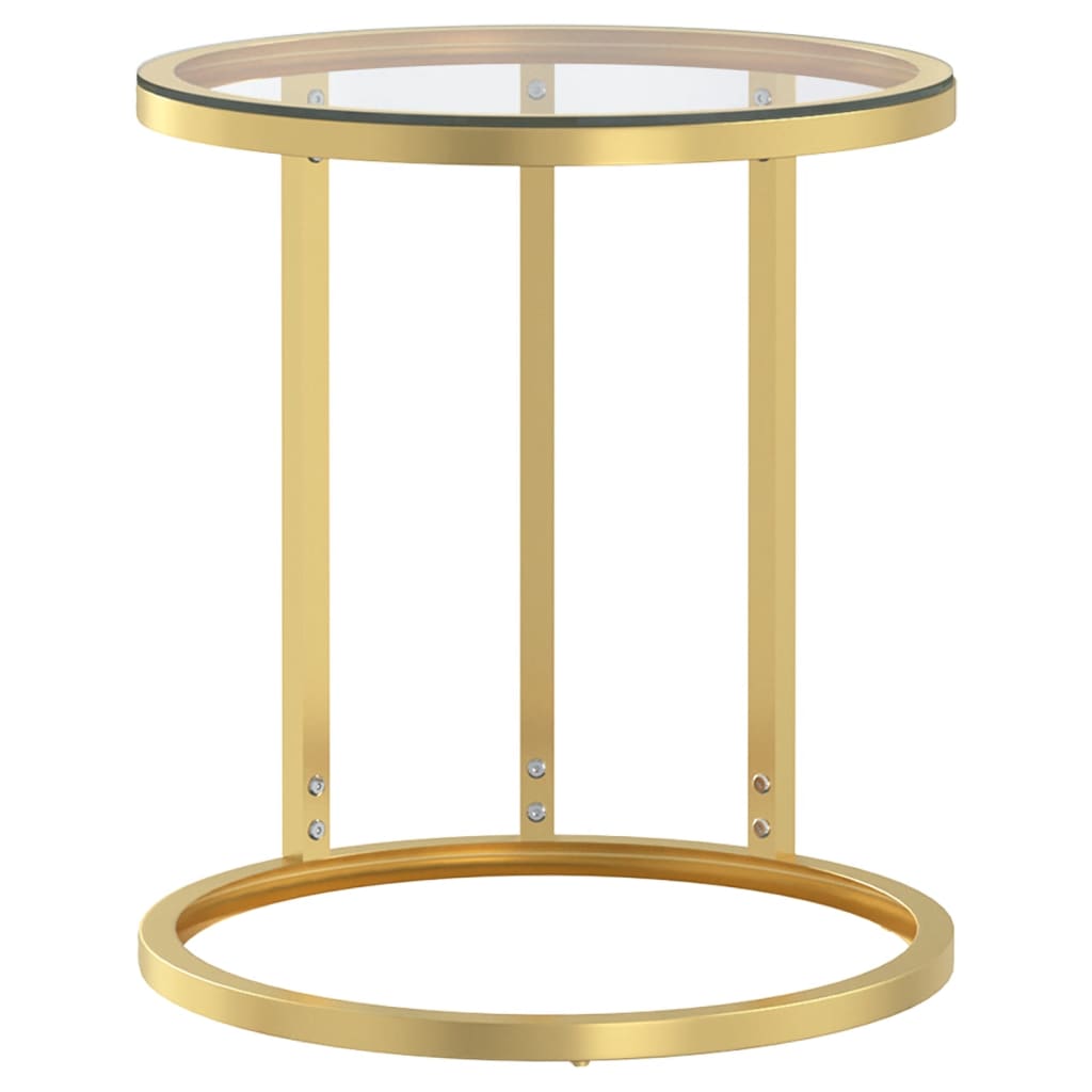 vidaXL Beistelltisch Golden und Transparent 45 cm Hartglas