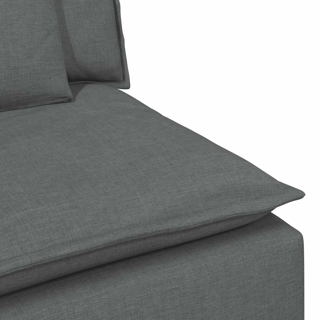 vidaXL Modulares Sofa mit Fußhocker und Kissen Dunkelgrau