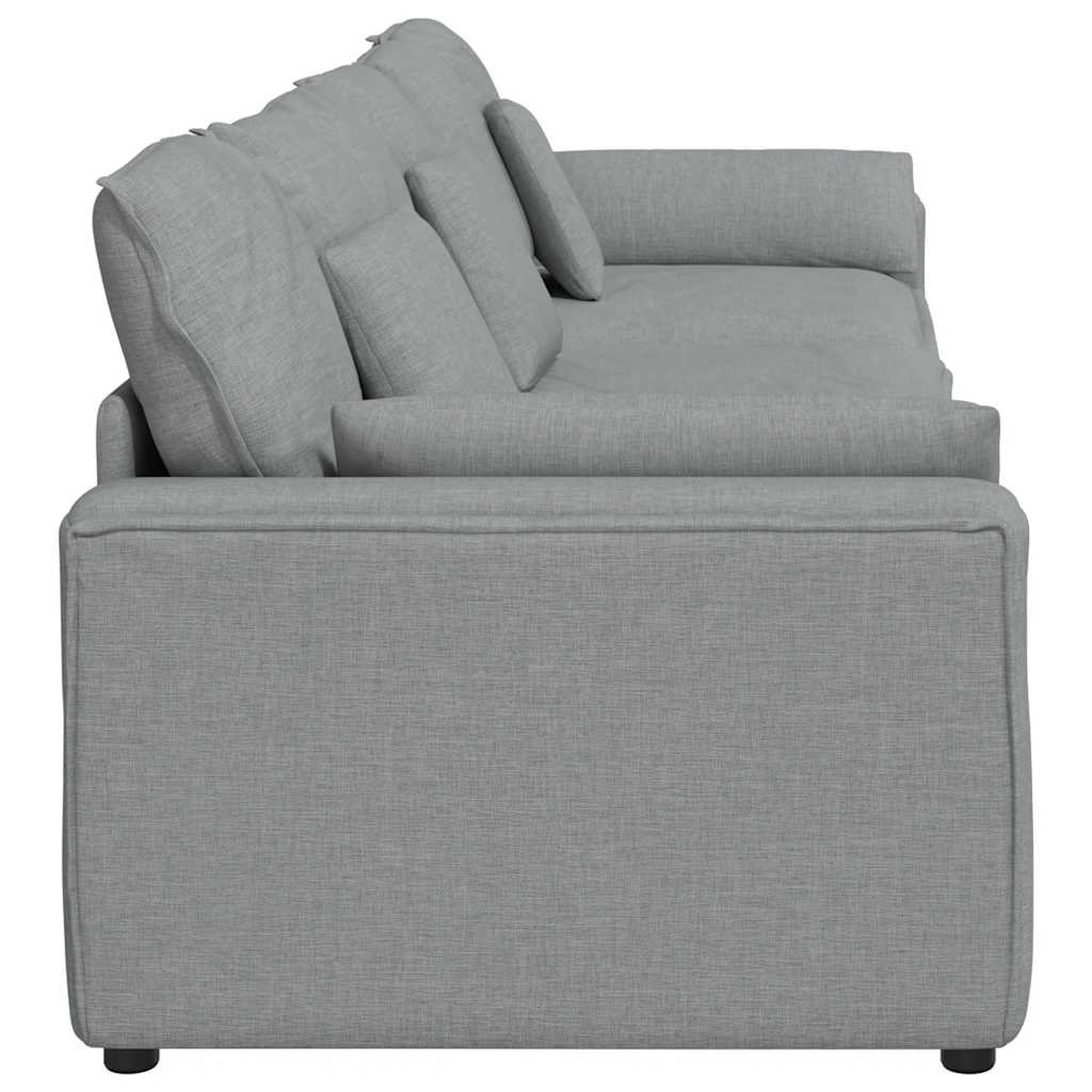 vidaXL Modulares Sofa mit Kissen Hellgrau