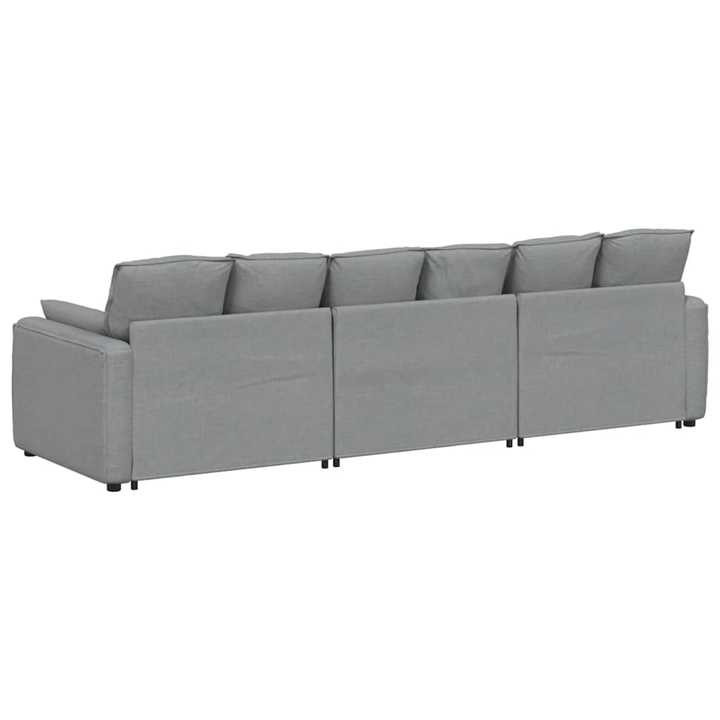 vidaXL Modulares Sofa mit Kissen Hellgrau