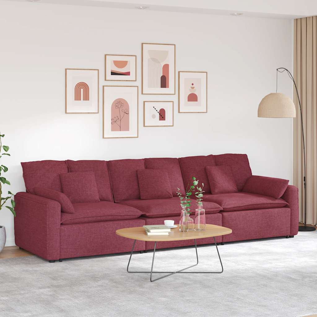 vidaXL Modulares Sofa mit Kissen Hellgrau