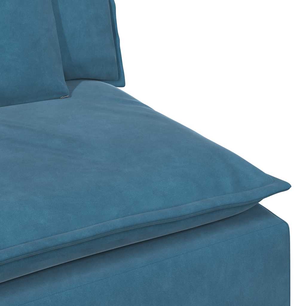vidaXL Modulares Sofa mit Kissen Blau