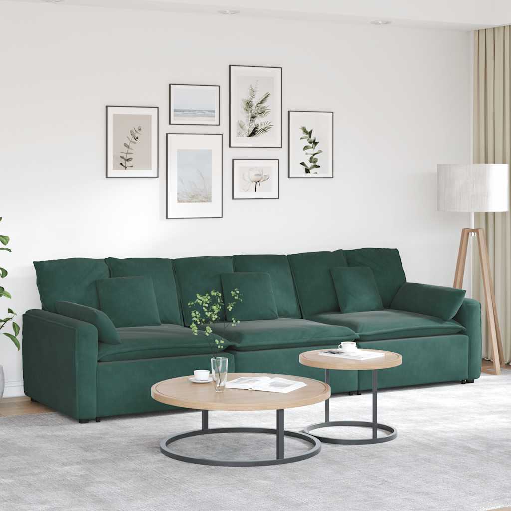 vidaXL Modulares Sofa mit Kissen Blau