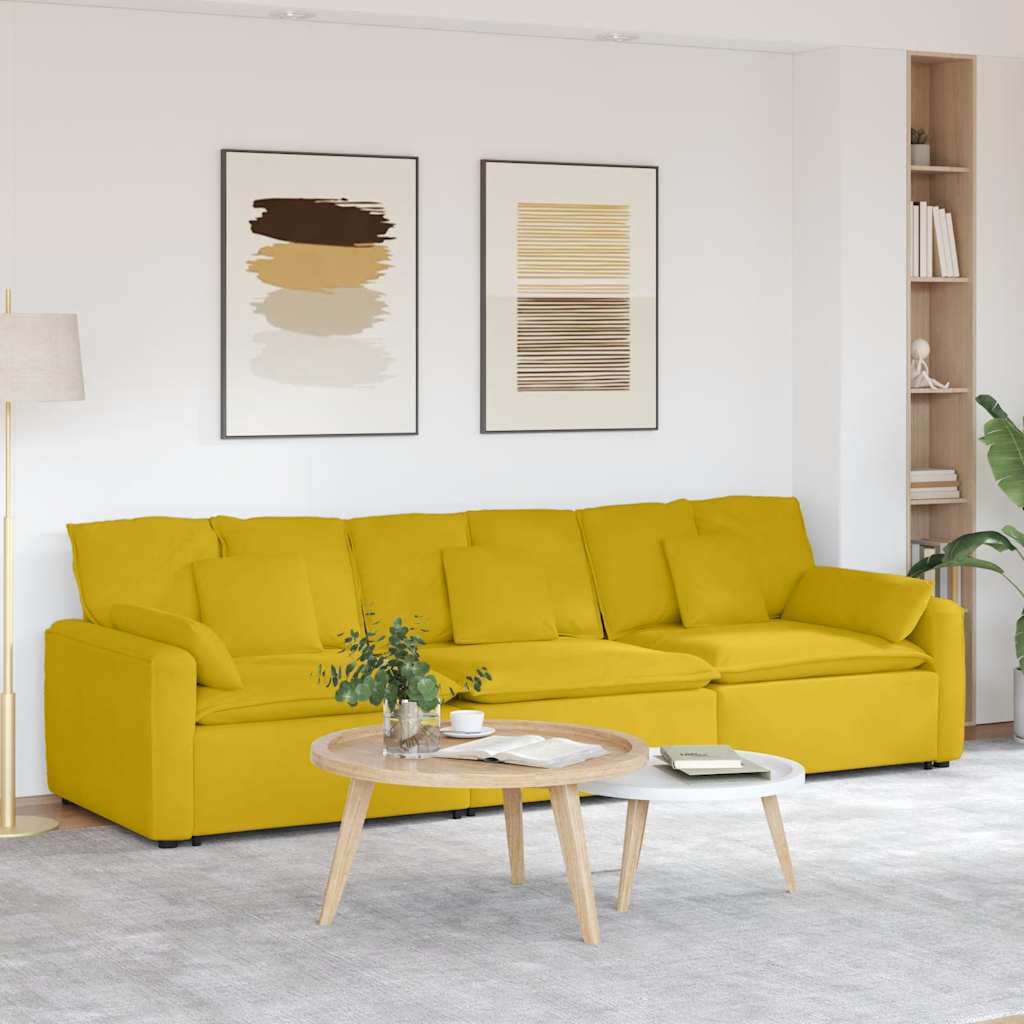 vidaXL Modulares Sofa mit Kissen Blau