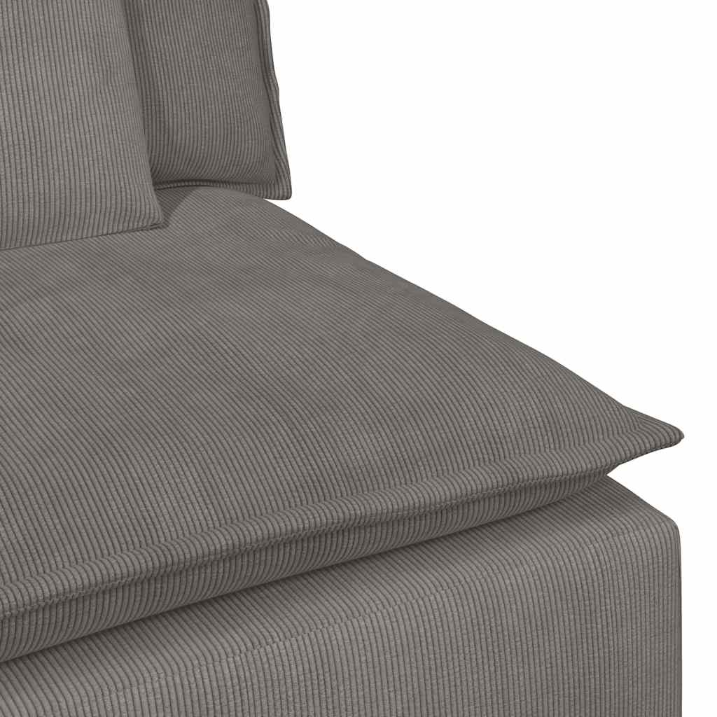 vidaXL Modulares Sofa mit Kissen Hellgrau