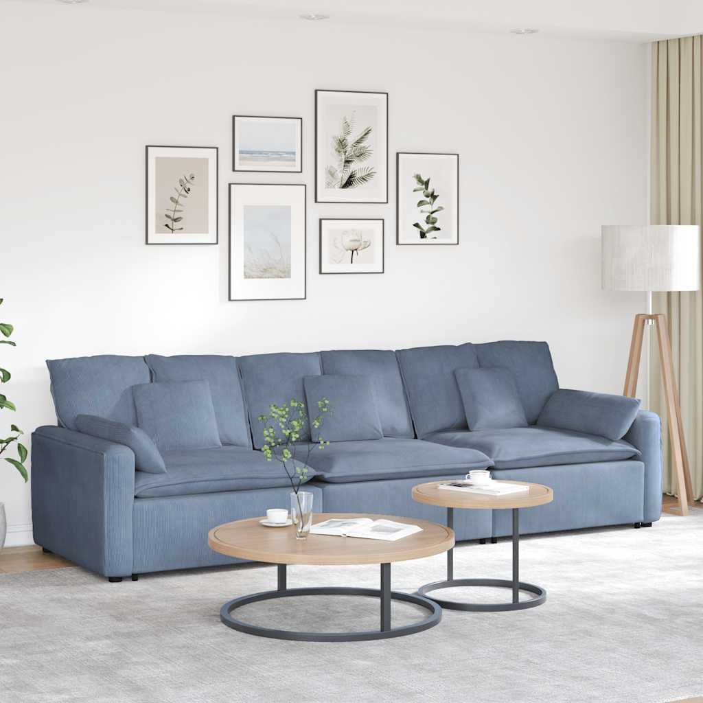 vidaXL Modulares Sofa mit Kissen Hellgrau